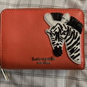 Kate Spade Tamarillo Safari Zebra Leather Wallet
